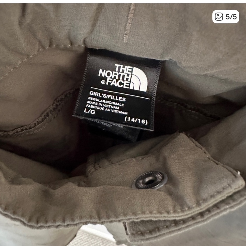 The North Face Girl's L (14/16) PARKER Pant Green Hiking Outdoors Lightweight